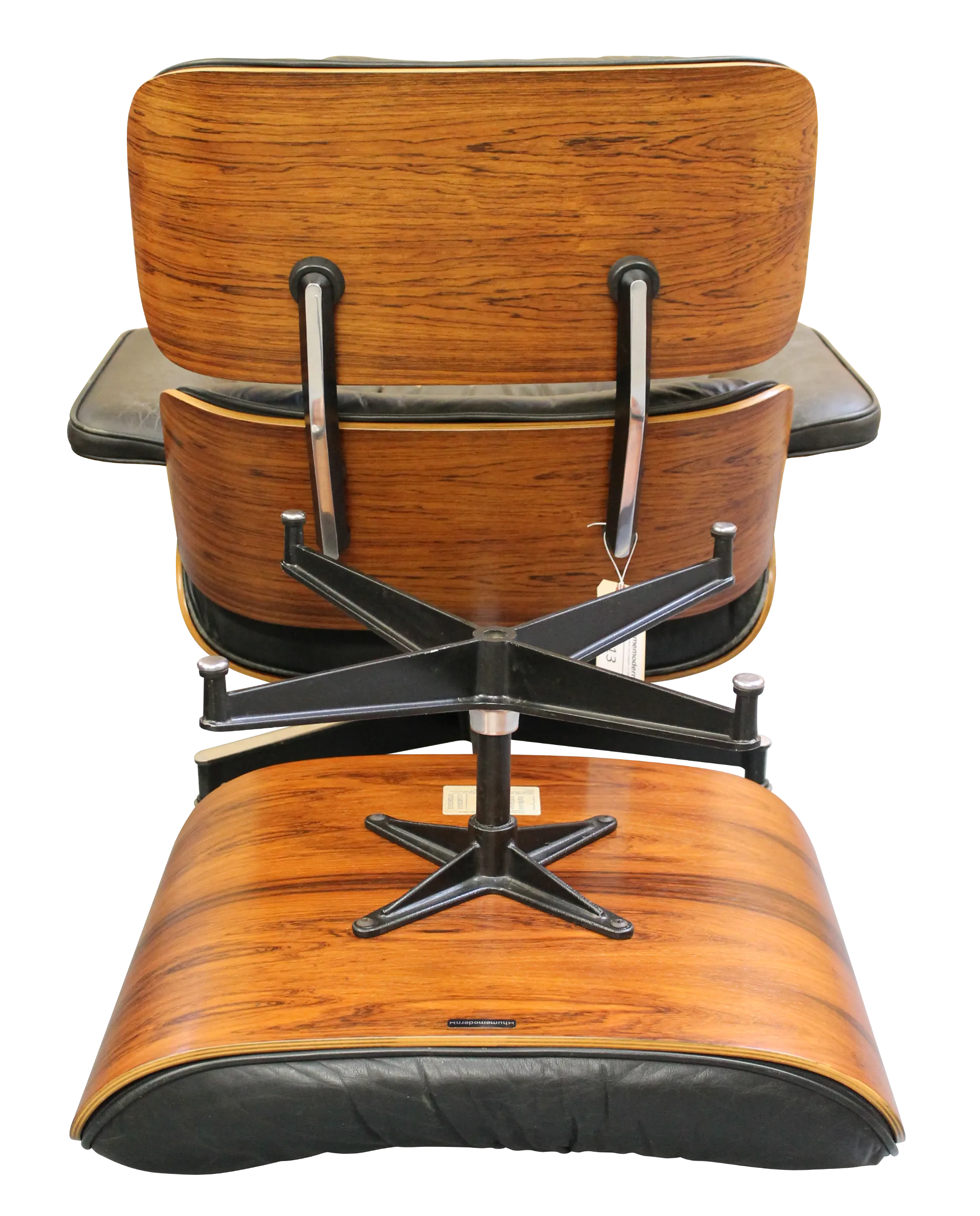 Eames lounge chair rear view rosewood panels